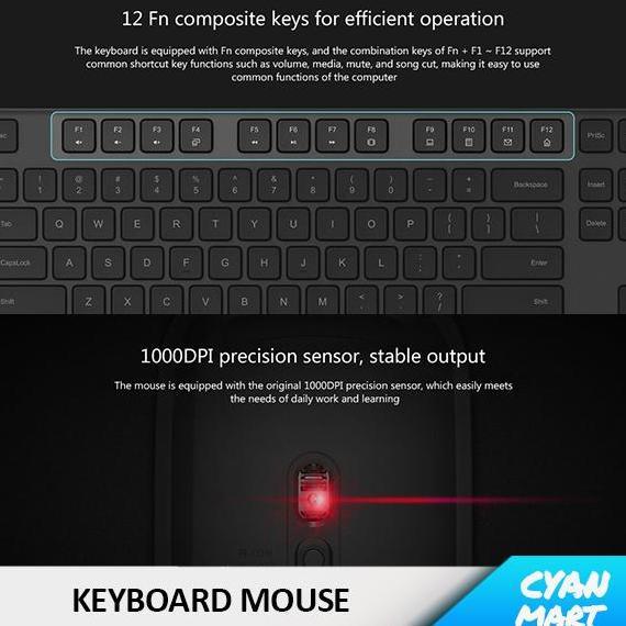 Xiaomi Mi Wireless Keyboard Mouse Combo Set 104 Keys Original