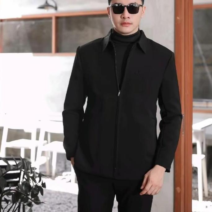 JASKET HITAM PRIA-JAKET SLIMFIT- JAKET SEMI JAS-JAS SANTRI-JASKET PRIA