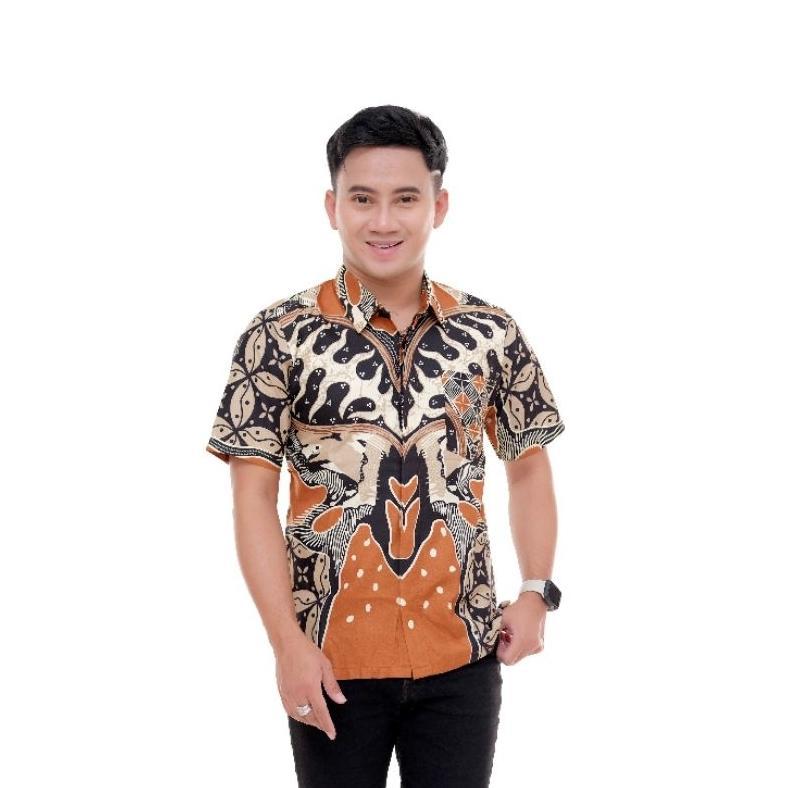 TERBARU BAJU BATIK PRIA LENGAN PENDEK / AZRIEL BATIK PREMIUM / KEMEJA BATIK PRIA LENGAN PENDEK