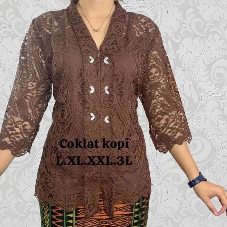 TERBARU ATASAN WANITA KEBAYA MODERN KARTINI BLOUSE MOTIF BUNGA KEBAYA ATASAN BROKAT MODEL TERBARU