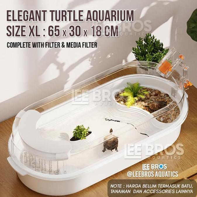 Aquarium Kura Kura XL Size / Complete Turtle Aquarium / Kandang Kura Kura / Tank Kura Kura / Turtle 