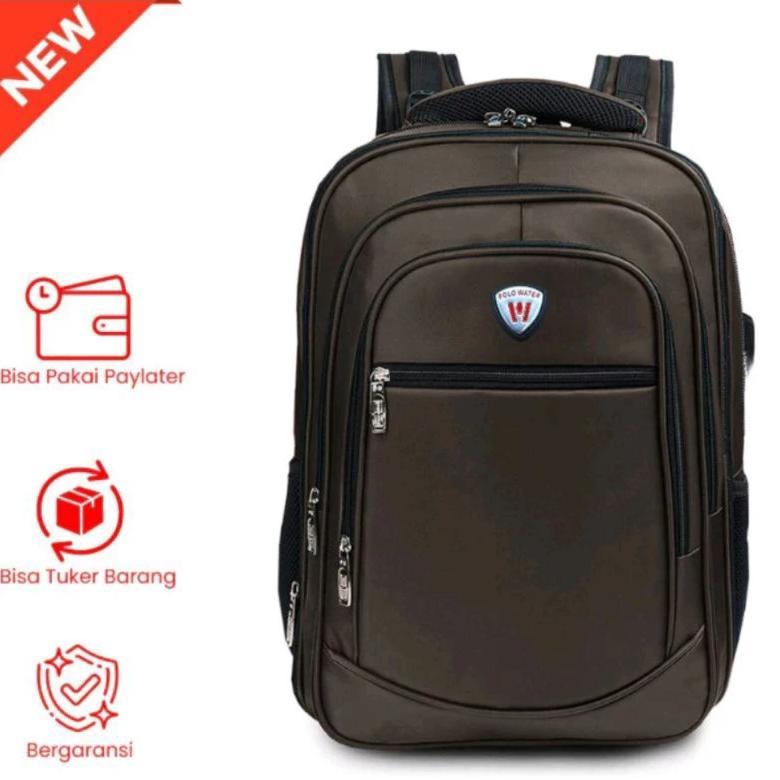 TERBARU Tas Ransel Polo Trands 74213 - 36L, Warna Hitam, Expandable, Free Rain Cover
