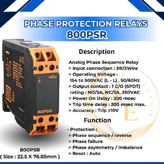 Analog Phase Sequence Relay 800Psr Selec Pfr Ready