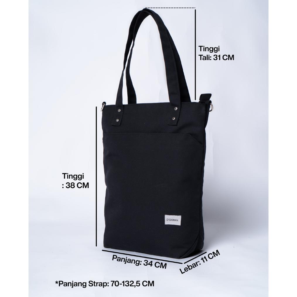 Discount AAMARUI TOTEBAG DGAWAN Hitam Multifungsi Bahan Kanvas Premium Tas Kerja Unisex New Arrival 