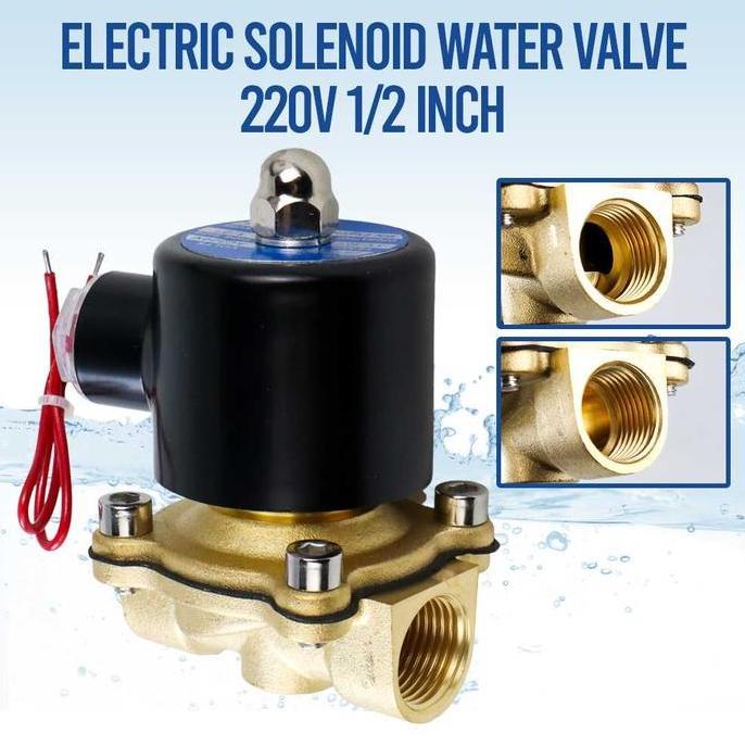Solenoid valve elektrik kuningan keran air otomatis 220V tahan karat