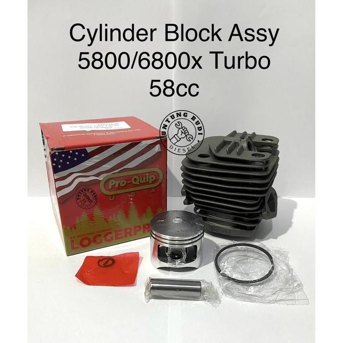 Cylinder Block 5800 ProQuip 6800X Turbo 45.2mm Poring Buring Blok 58cc Chainsaw Gergaji Mesin Senso 