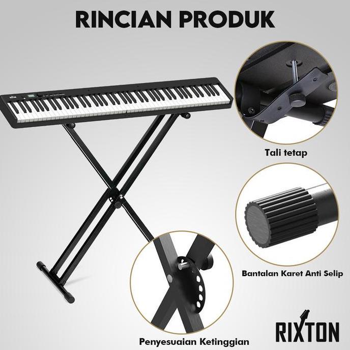 sadamm136 - rixton keyboard portable stand x-type folding piano keyboard rack metal stand for 54/61/
