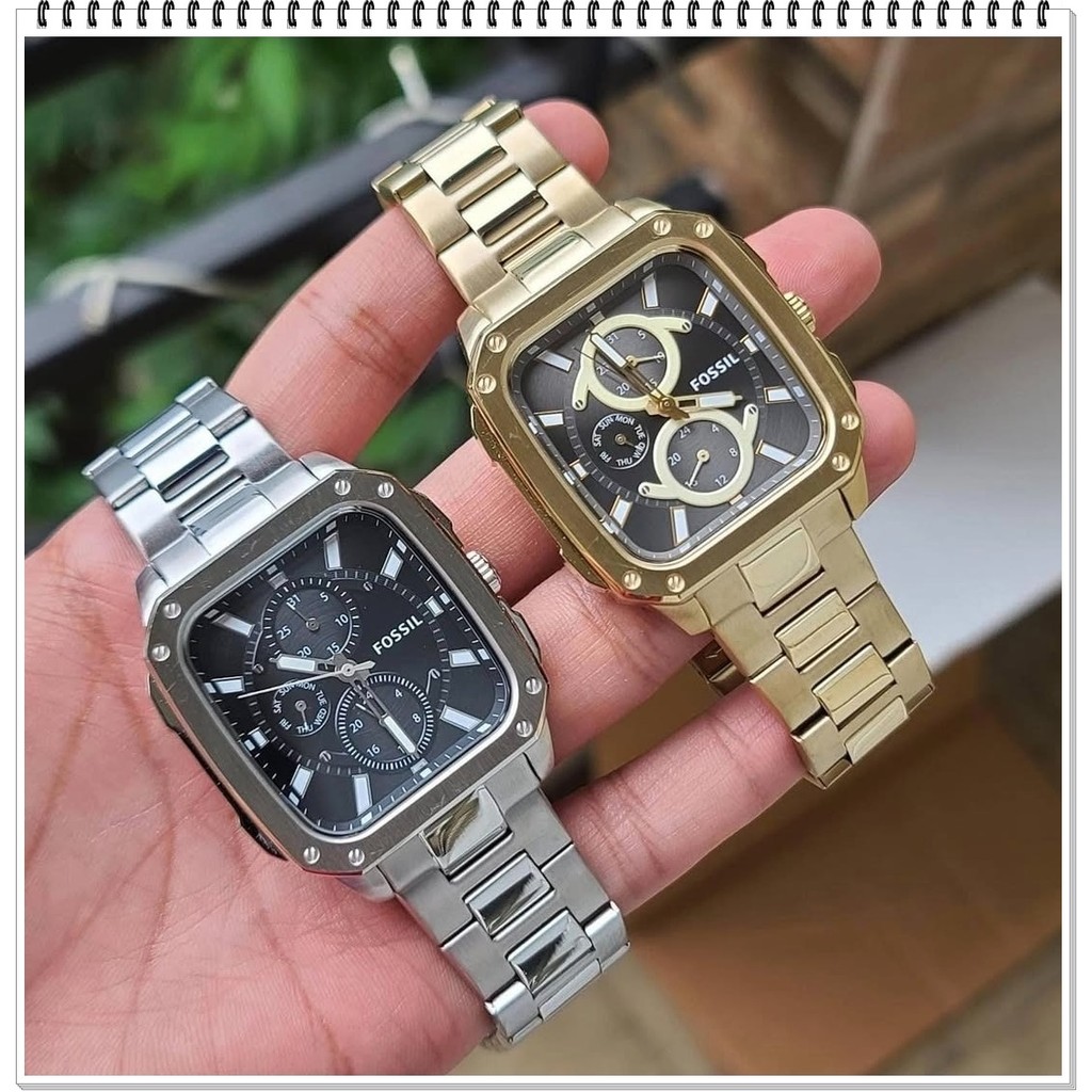 Fossil square-dial men's quartz analog watch stainless steel watch BQ2657 BQ2656