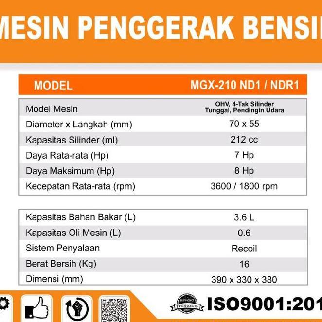 Engine Mesin Penggerak 8Hp Gasoline Engine Matsumoto (Mgx-210)
