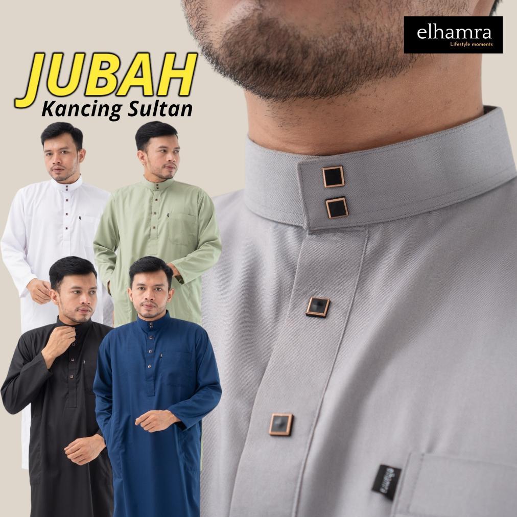 PROMO elhamra - Jubah Slimfit Dewasa Gamis Pria Kancing Sultan Bahan Toyobo M33B