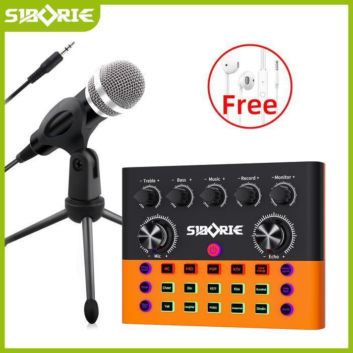 SIBORIE F993 SOUNDCARD+MS30 MIC+E10 HEADSET PAKET LENGKAP FULL SET 100% ORIGINAL MENDUKUNG COD ORIGI