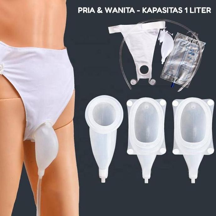 NEW CELANA DALAM KATETER URINE PRIA WANITA ALAT BANTU KENCING PIPIS KATETER LUAR URINAL BAG PEE HOLD