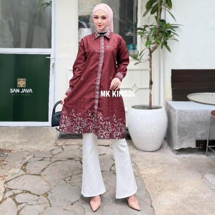 KEKINIAN Tunik Batik Wanita Jumbo Big Size ld 120cm Modern Terbaru Kain Polimicro Tebal Busui Friend