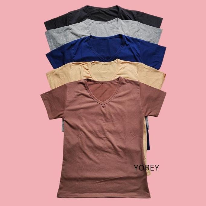Kaos V Neck Lengan Pendek Kaos Leher V Manset Lengan Pendek Manset Baju Dalaman Kaos Wanita Pendek I