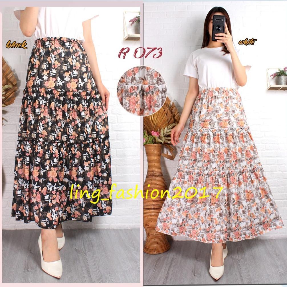 Best Seller Rok Wanita Korean Style Panjang/ Rok Susun Payung Panjang Wanita Korean Style/ Rok Tingk