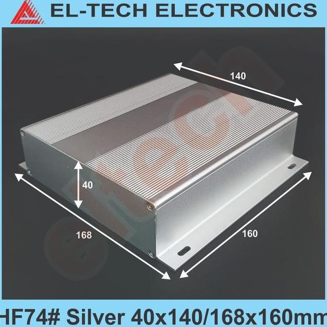 HARGA DISC - Box Aluminium HF74# Silver 40x140/168x160mm Electronic Instrument Project Alumunium Alm