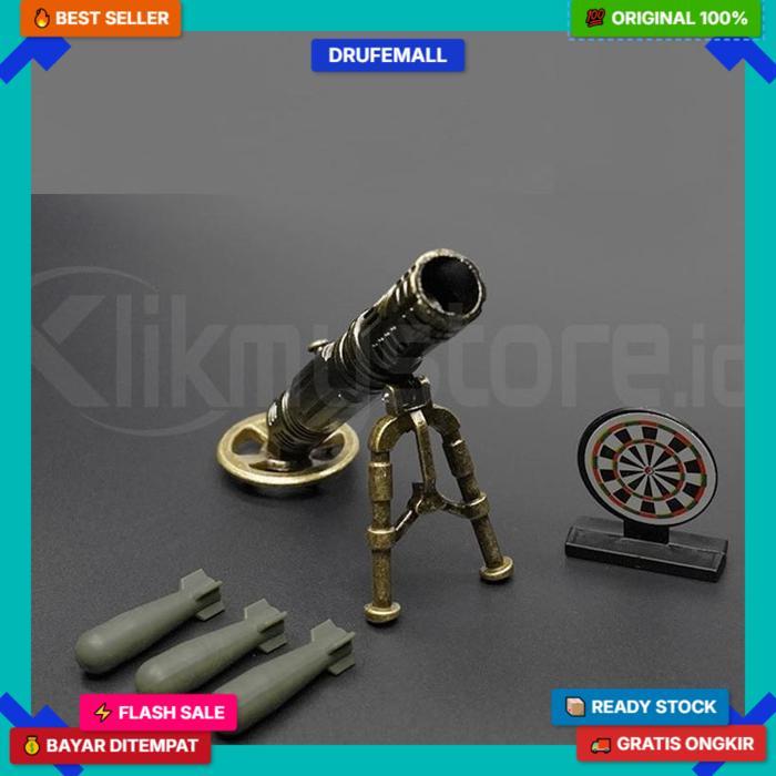 Meriam Mortir Mainan Besi Anak Tembak Pelontar Peluru Cannon Mortar Toys Stok Aman