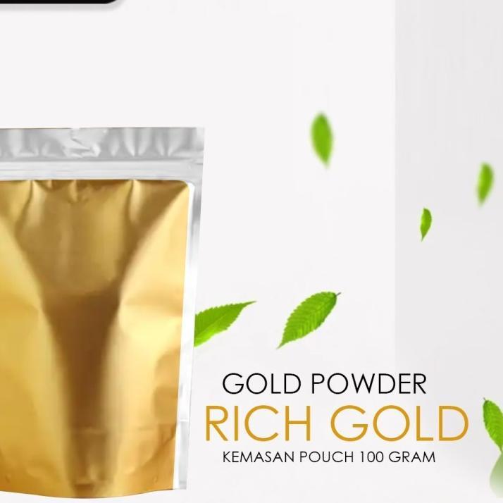 Gliter Bubuk Serbuk Emas Cat Gold Sablon Jepang 100 Gram Pouch