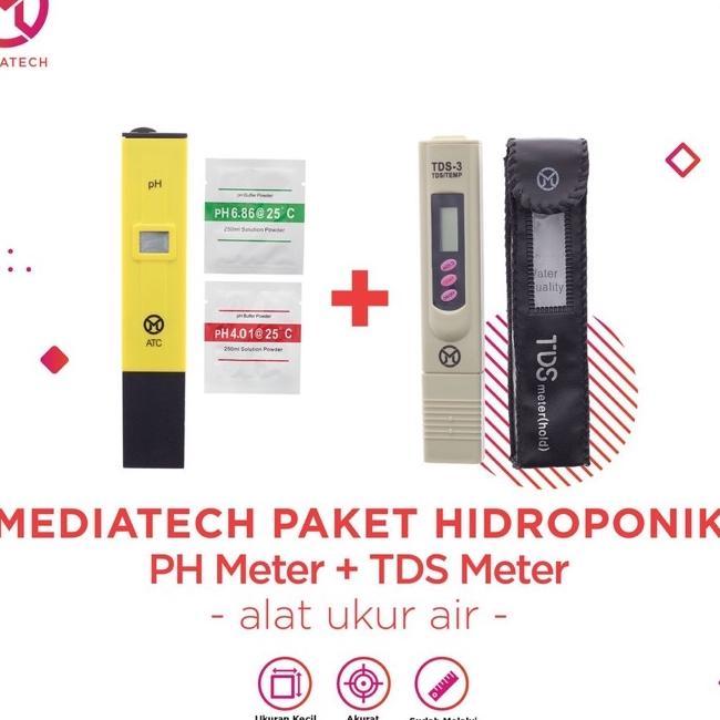 Paket Mediatech Digital Ph Meter Dan Tds Meter Alat Ukur Pada Air