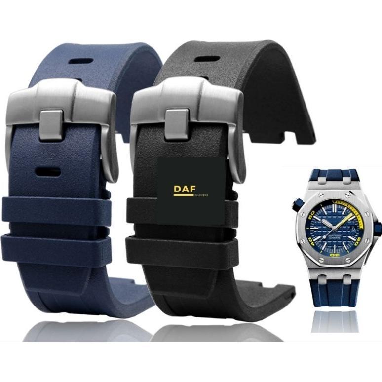 Strap Ap 725A Strap Tali Karet Kulit Asli 1000% Jam Audemars Piguet Rubber Strap Jam Audemars Piguet