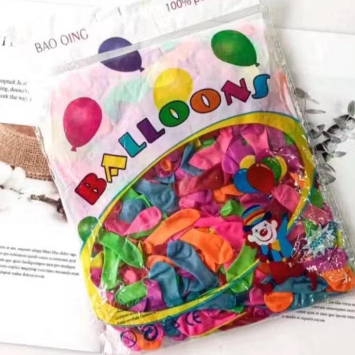(Perlusin 12 Pack) Balon Jari Isi 500 Pcs / Balon Unyil / Balon Air Isi 500Pcs / Balon Jari Murah