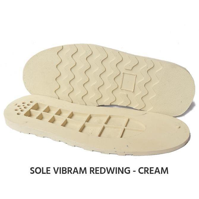 sol redwing vibram hitam dan krem karet, sol potong Diskon