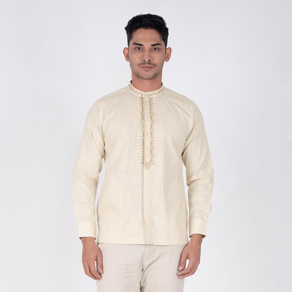 Original Benhill Koko Bordir Papirus Dobby Aegean Cotton Pria Panjang Beige 51382