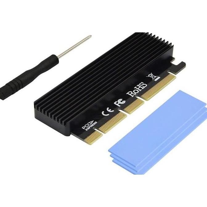 PCI Express To M.2 NVME + Heatsink Adapter / PCIe x16