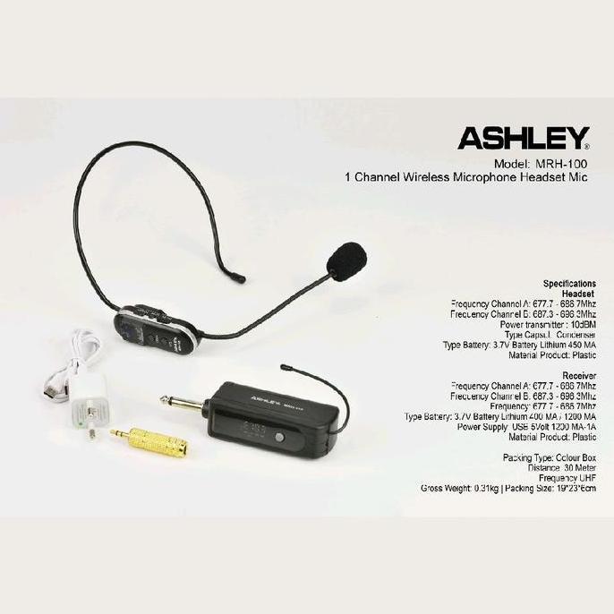 Bando Wireless Microphone mic headset wireless ashley mrh 100 mic headset 1 channel ASHLEY MRH-100