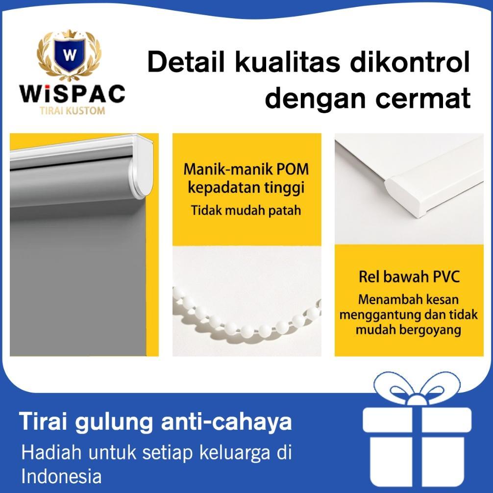 Gorden Jendela Aesthetic Panjang Roller Blind Jendela Semi Privasi 85% Tahan Air Penuh Ukuran 3X2.5M