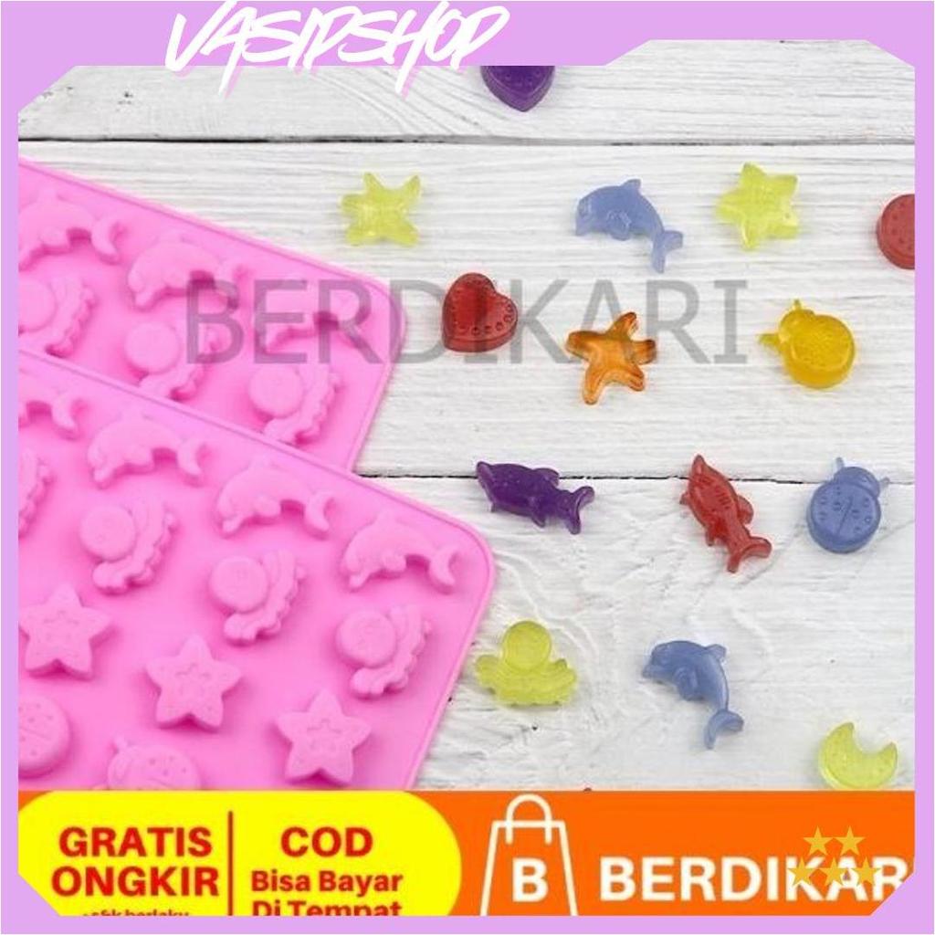 Berdikari Isi 32 Cetakan Puding Kue Coklat Gummy Jelly Permen Yupi Agar Nugget Fondant Silikon Motif