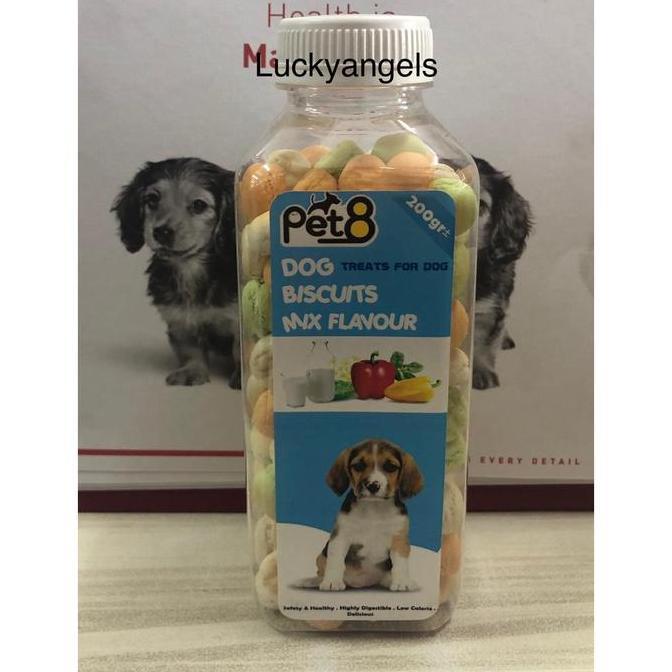 Jkt,Cod,Aja- Biskuit Pet8 Dog Biscuits Ball 00Gr Rasa: Milk Flavour Mix Flavour