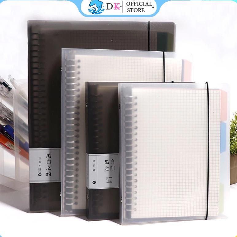 Binder A5/B5 Buku Binder Aesthetic Transparan Hitam Putih Notebook Aesthetic Korea