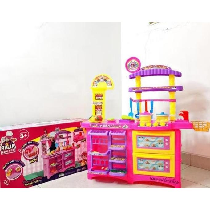 arthaziell SG TOYS Mainan Dapur Kitchen Set Raja Koki 957 Bisa Bunyi Aksesoris Buah Sayuran Fitur La