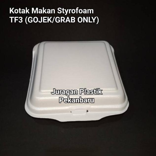 Styrofoam Tf 3 Persegi | Sterofoam / Styrofom Isi 100Pcs/Pack Kotak Gabus Tempat Nasi / Ayam Penyet 