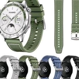 Strap / Tali Jam Silicone Nylon Woven Braid 22Mm Huawei Watch Gt Series 46 / Watch Buds / Ultimate O