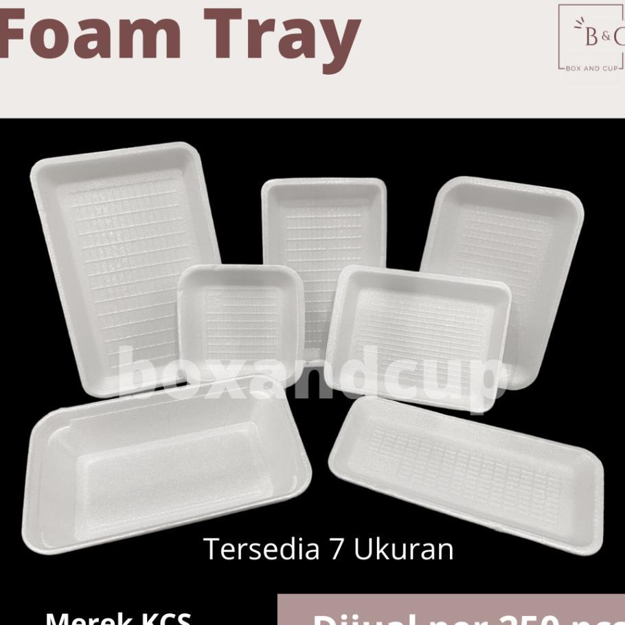 [Isi 250 Pcs] Foam Tray Styrofoam / Sterofoam / Gabus Makanan / Tempat / Tatakan Buah, Sayur, Daging