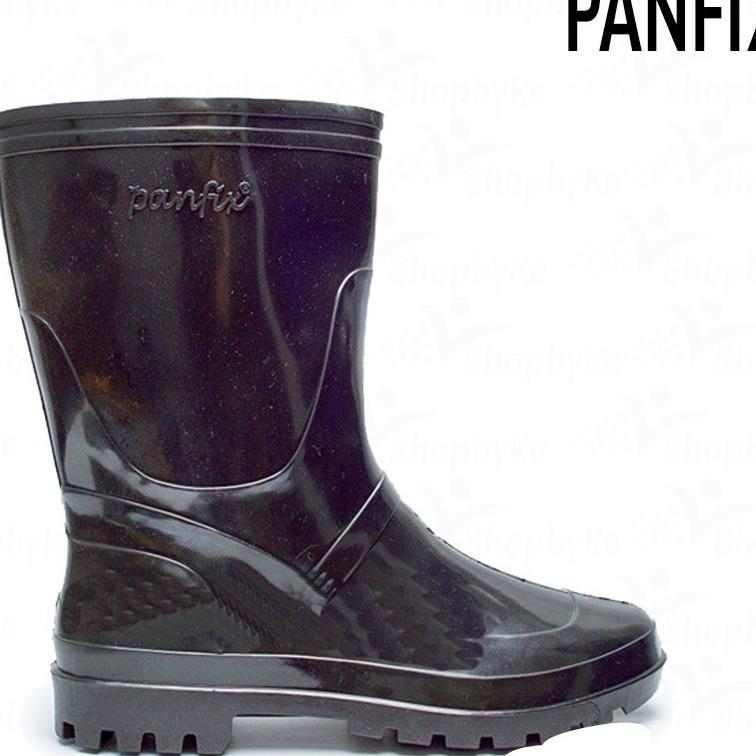 Sepatu Boot Pendek Karet Rubber - Sepatu Boot Panfix Pendek Hitam - Boot Anti Air