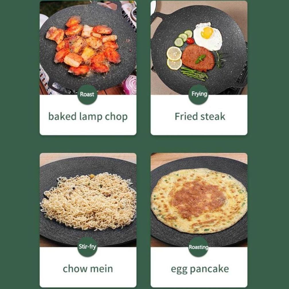 SOLQENSTORE CLAIYDREAM PANGGANGAN BBQ BULAT KOREAN GRILL PAN PLATE / WAJAN KUALI PANCI TEFLON KONDUK