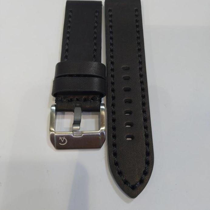 Tali Jam Kulit Alexandre Christie AC Original Strap Leather Hitam