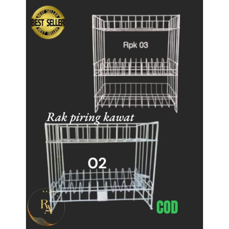 Rak Piring Kawat 3 Tingkat/Rak Piring Dapur 3 Susun Rpk/Rak Piring Kawat Rpk Anti Karat