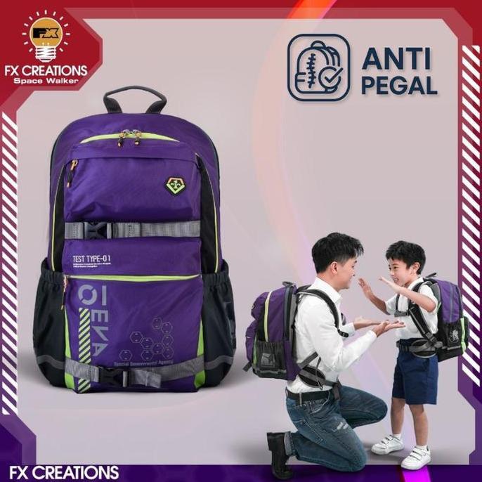Ransel Sekolah Anak Anti Pegal Evangelion School Backpack FX Creations SNA242019AGS-01