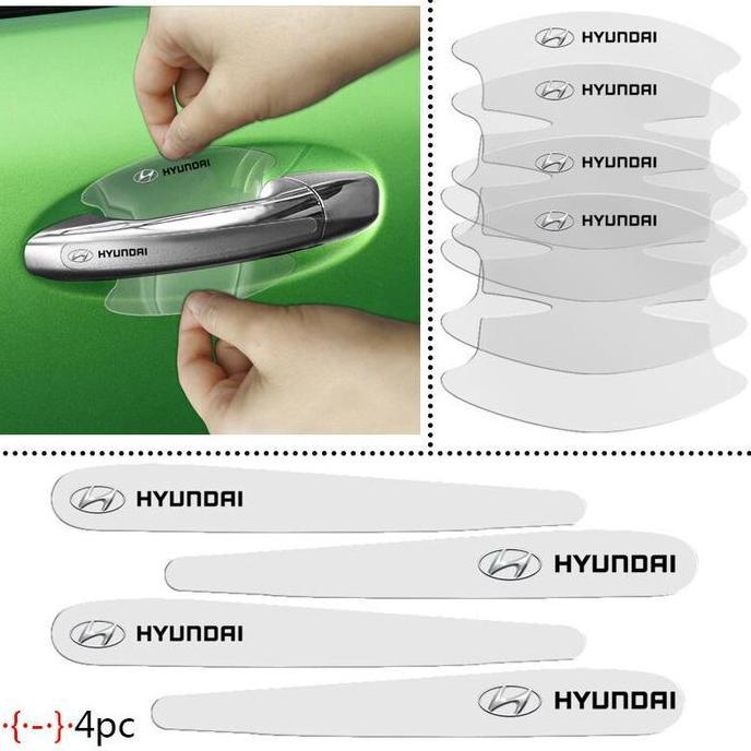 8Pcs Stiker Pelindung Gagang Pintu Mobil Bahan Tpu Transparan Untuk Hyundai Getz Accent Atoz I20 Ave