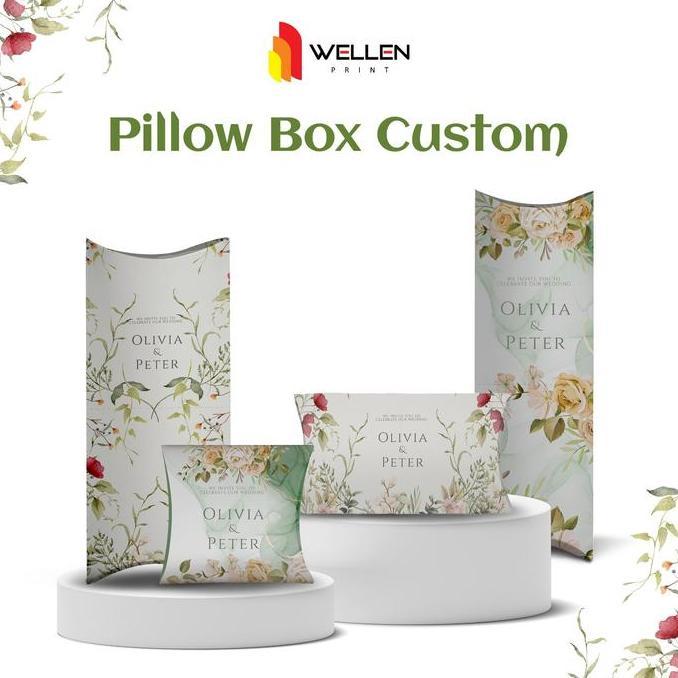 WELLEN PRINT Cetak Pillow Box Custom / Print Kotak Souvenir Packaging Kemasan Hampers