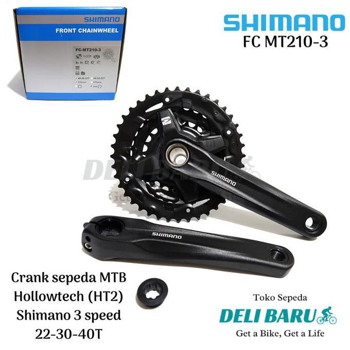 Crank hollowtech ht2 Shimano Altus MT 210 gir 22 30 40 sepeda MTB