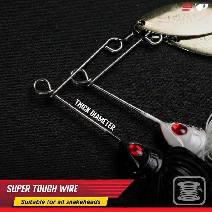 EXP TWIST 30/40 Spinner Bait ULTIMATE untuk Pancing Snakehead Toman Gabus Umpan Soft Frog Hitam 30g/