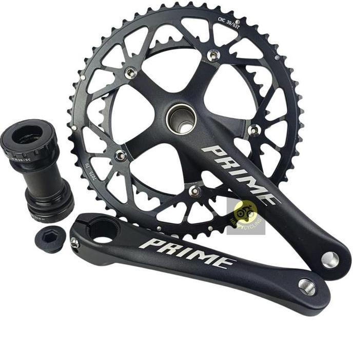 CRANKSET CRANK PRIME HT2 HOLLOWTECH 2 DOUBLE SPEED 53-39T BCD 130 HAPPY CYCLING HEMAT