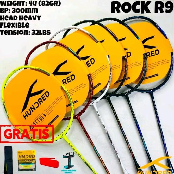 Weminton- Raket Bton Hundred Rock R8 R9 32Lbs Hdrd Hndrd R 8 9