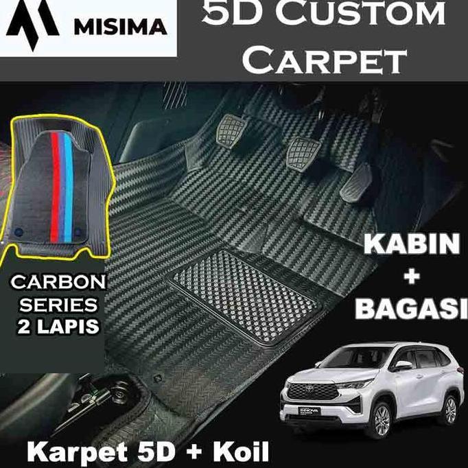 Karpet Zenix Misima 5D Carbon + Koil 3 Baris + Bagasi Custom Carmat Carpet