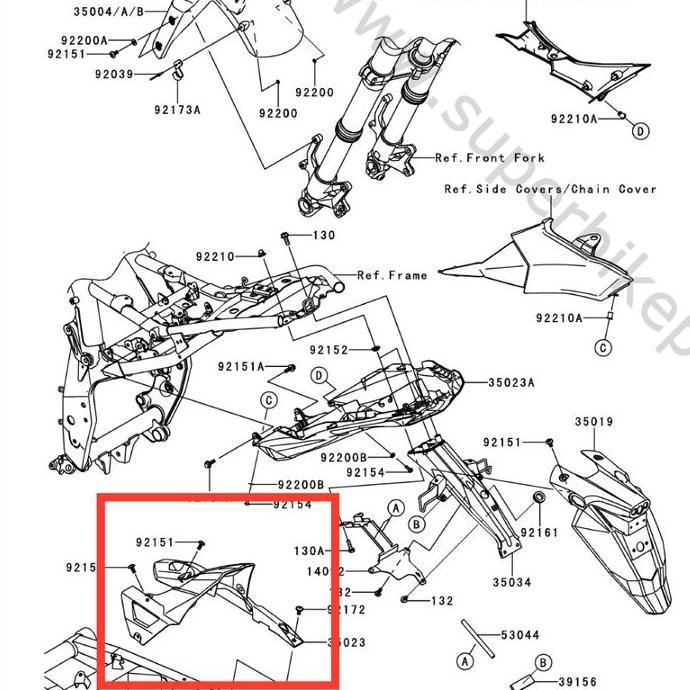 Hugger Cover Tutup Rantai Kawasaki Z800 Z 800 Original Kawasaki Terbaik